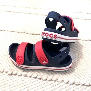 CROCS Kids Sandals red white blue size 3